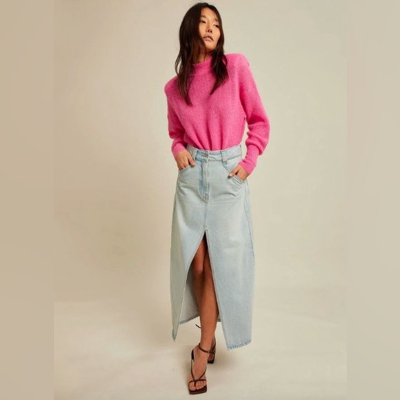 Les Coyotes De Paris Dresses & Skirts - Light Wash Denim Maxi Skirt